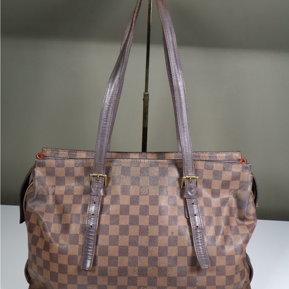 Louis Vuitton Chelsea Brown Coated Check Canvas Women's Tote Bag